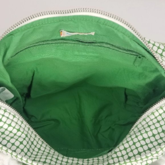 Vintage Roxy Canvas Bird Print Shoulder Bag Plaid Green White Spring y2k - Picture 8 of 9